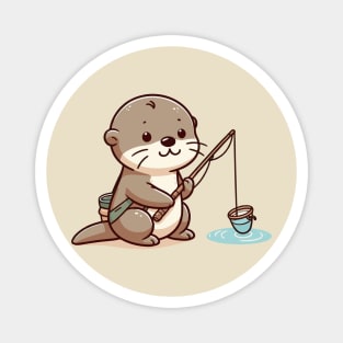 Cute otter Fishing Magnet